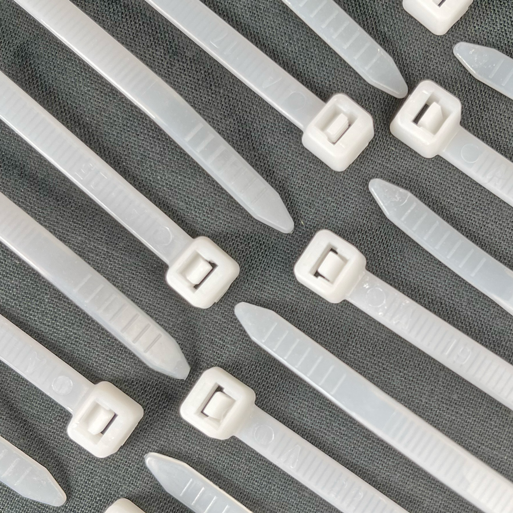 8 inch Nylon Clear Zip Ties - 50 pound tensile strength