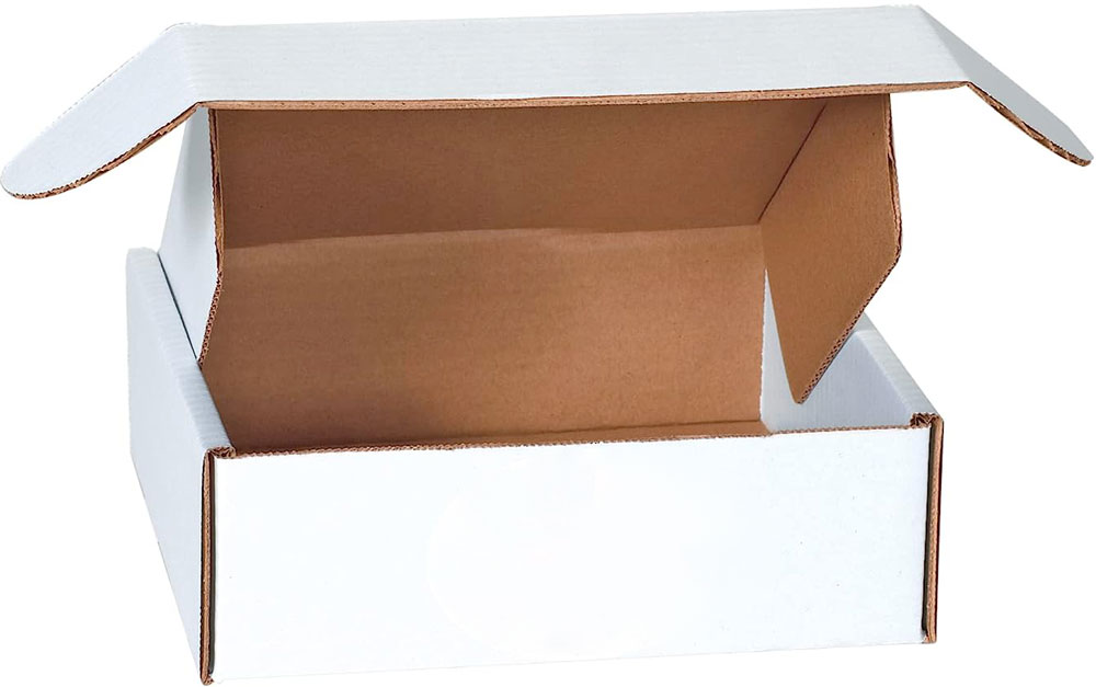 White 8x8x2.75 deluxe literature mailer