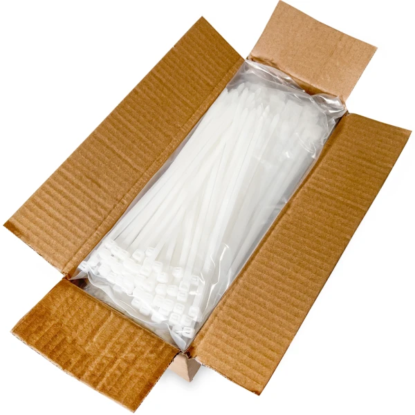 8 Inch Zip Tie Case Case of 8 inch Nylon Clear Zip Ties - 50 pound tensile strength