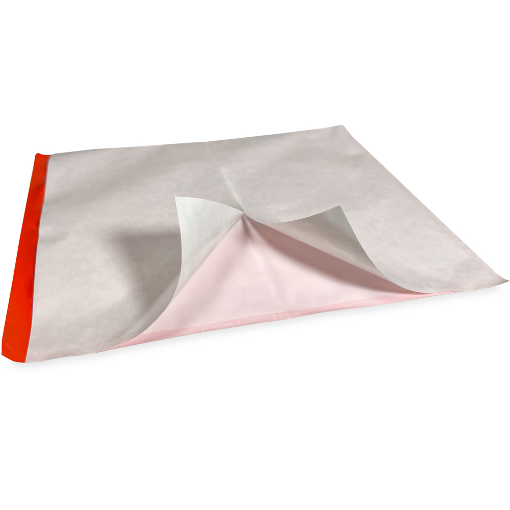 Close up of 8.5 x 10 PACKING LIST ENCLOSED (Military) Side Loading Adhesive Backing