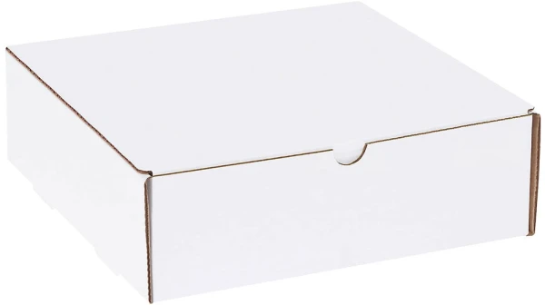 9 x 9 x 3 white literature mailer White 9x9x3 literature mailer Closed