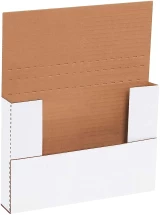 9.625x6.625x1.25 White Corrugated Adjustable Bookfold Mailer (Multi Depth .625)