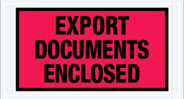5-1/2 x 10 Packing List Envelope Panel EXPORT DOCUMENT ENCLOSED Side Loading