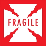 Fragile (with Cracks) 4 x 4 Warning Label
