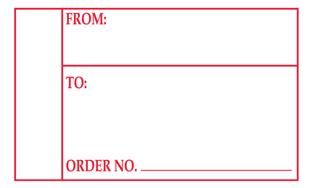 From To Order Number Address label