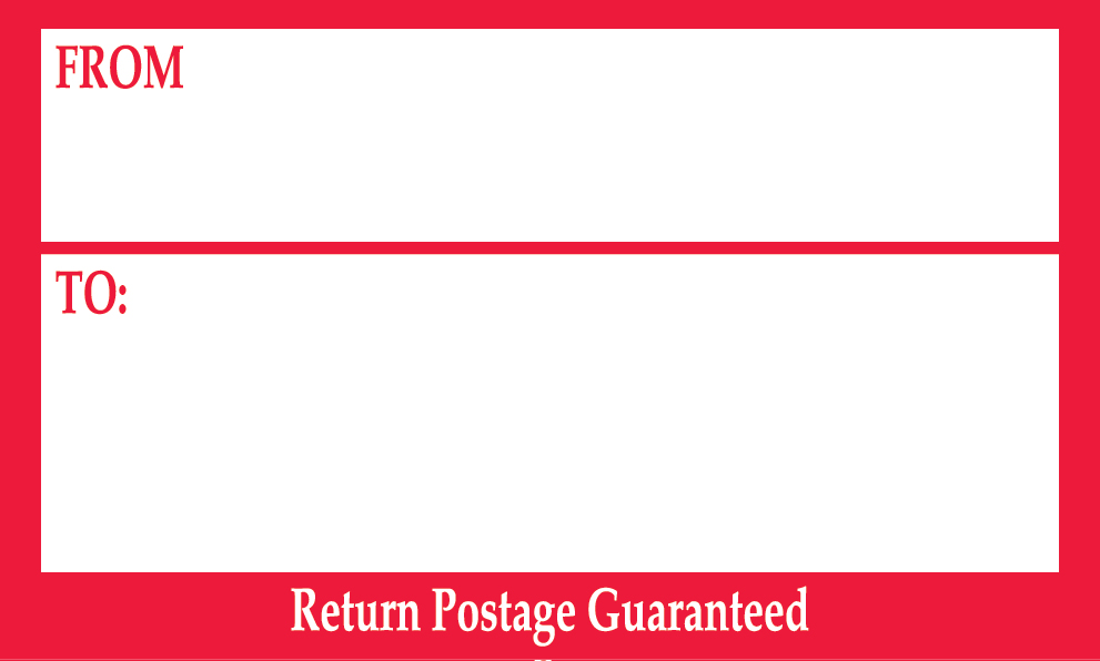 Return Postage Guaranteed Label