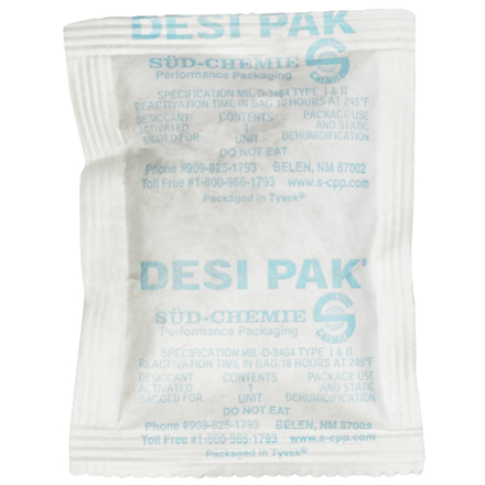 1/2 Tyvek Desi-Pak #25424227696 3 x 3.5 Clay Tyvek Desiccant Packets
