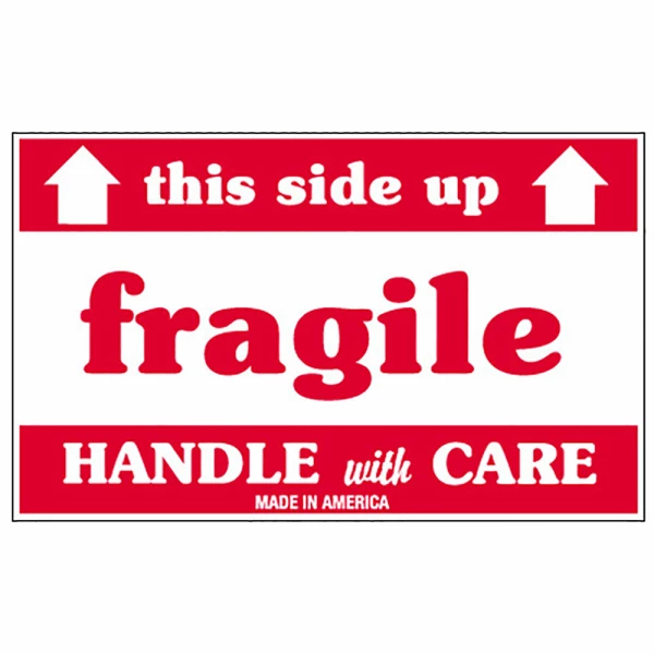3x5 Fragile This Side Up Labels
