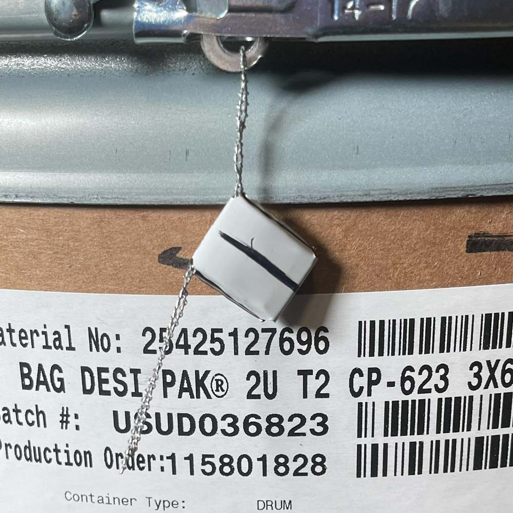 Tamper Evident Seal on 2 Unit Clay Desiccant 3 x 6.5 Packets Drum