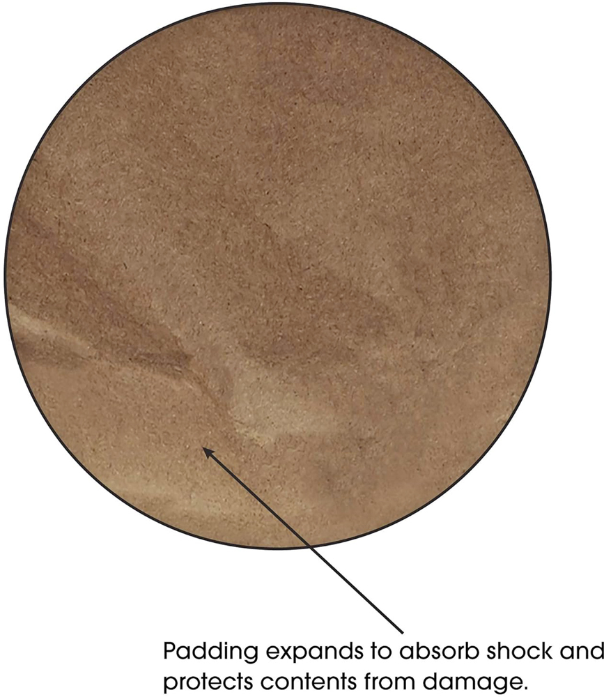 White self sealing padded mailer has padding that expands to absorb shock and protect contents from damage