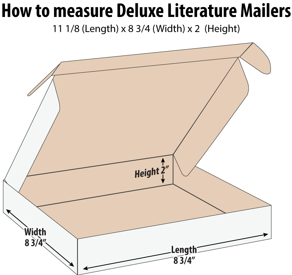 How to Measure a 11.125 x 8.75 x 2  White Cardboard Literature Mailers