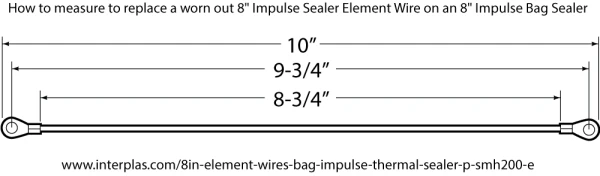 How to measure an 8 Inch Impulse Sealer Element Wires How to measure an 8" Bulk Pack of Element Wires for 8 Inch Impulse Heat Sealers