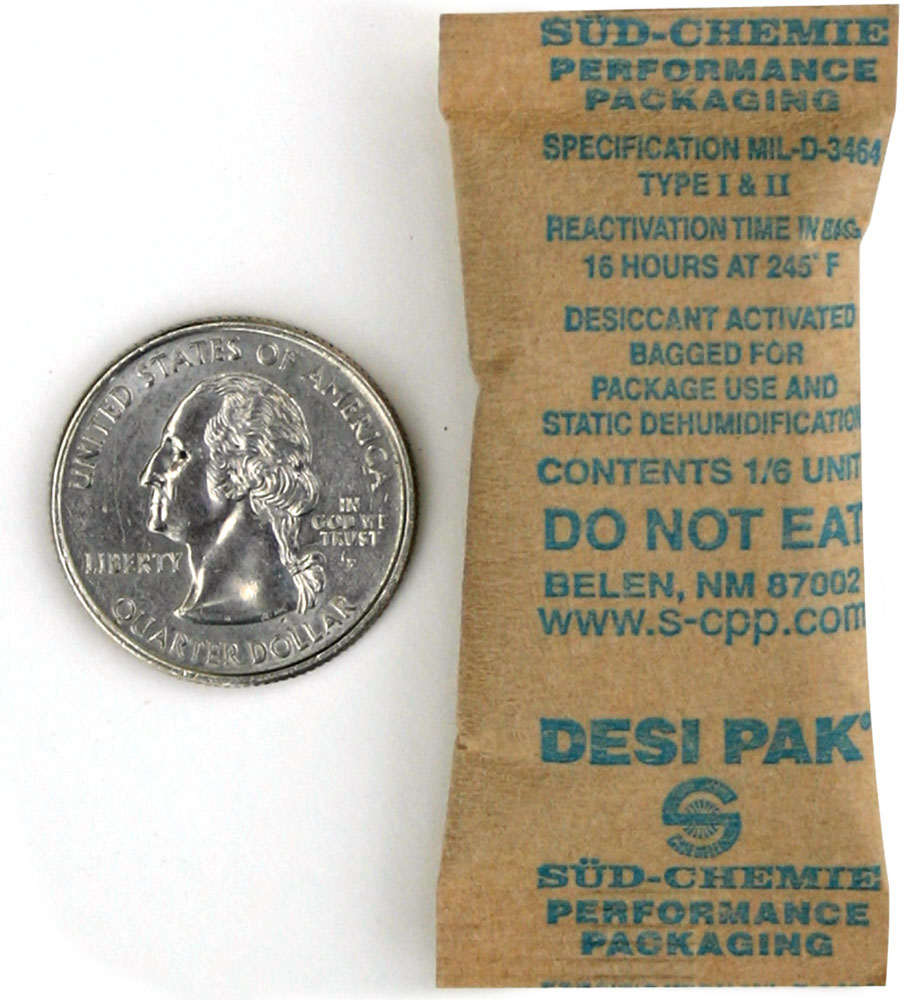 1/6 Desi-Pak #3755 1 x 2.5 Clay Desiccant Packet