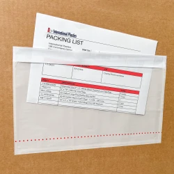 10.75" x 6.75" Clear Top Loading Packing List Envelope with Perforated bottom