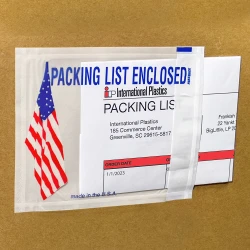 4 1/2" x 5 1/2" Panel "PACKING LIST ENCLOSED" American Flag