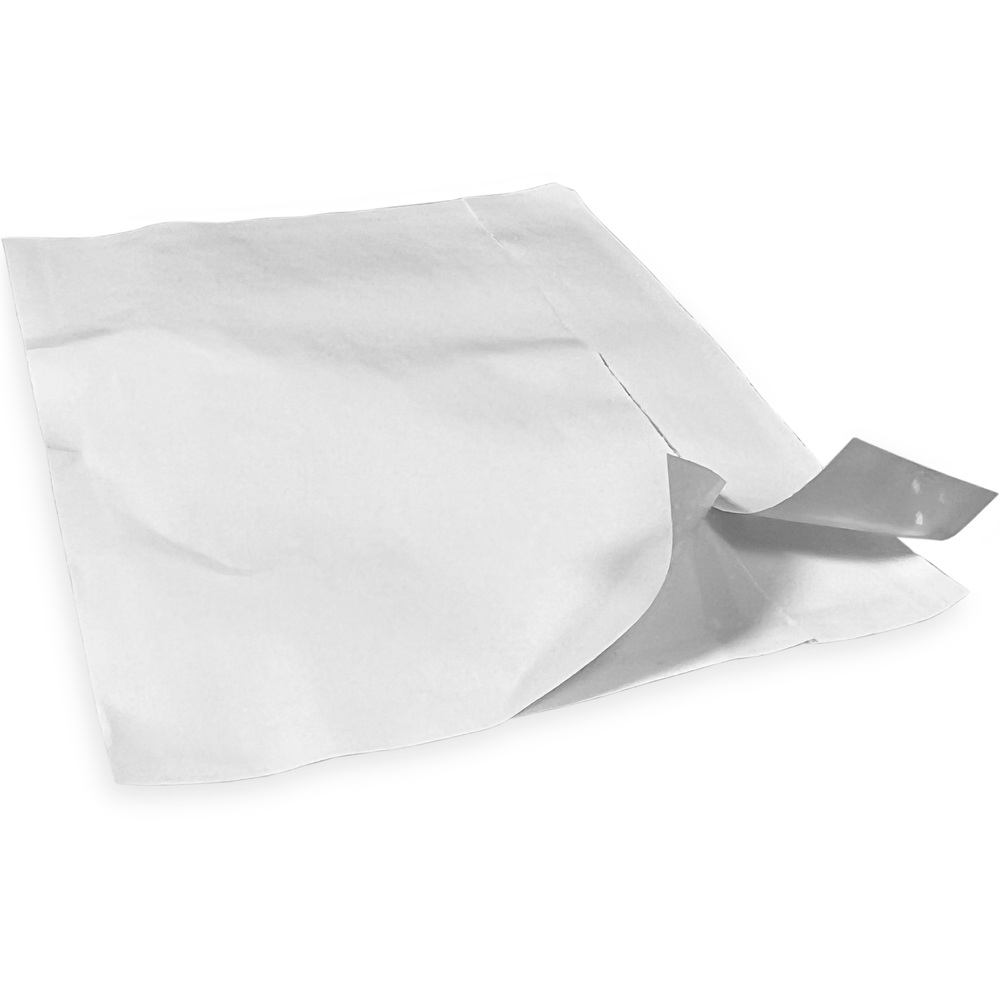 Close up of 4.125 x 3 Plastic Business Card Envelope Adhesive Backing