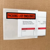 Close up of 4.5 x 5.5 Packing List Enclosed Packing List Envelope on Box