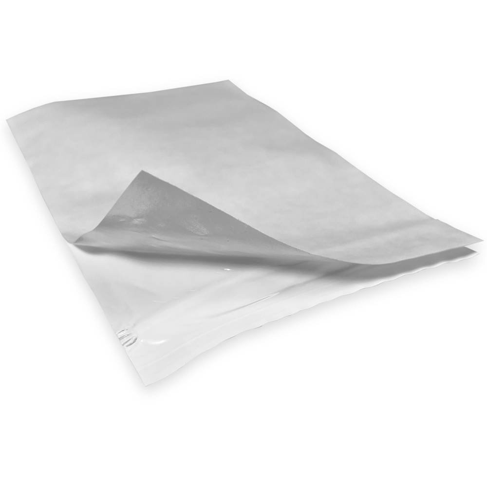 Close up of 4x6 Adhesive Backed Reclosable Zipper Locking Envelope Adhesive Back