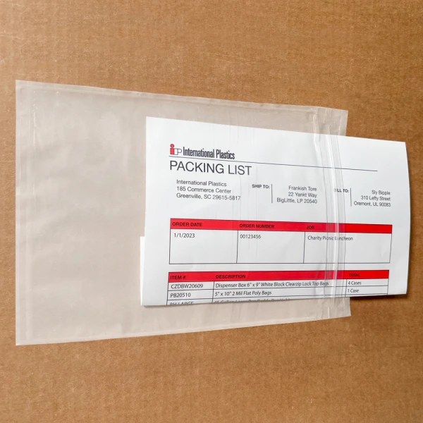 6 x 9 Adhesive Backed Reclosable Zipper Locking Envelope on Box 6 x 9 Adhesive Backed Reclosable Zipper Locking Envelope on Box with Packing List in Bag