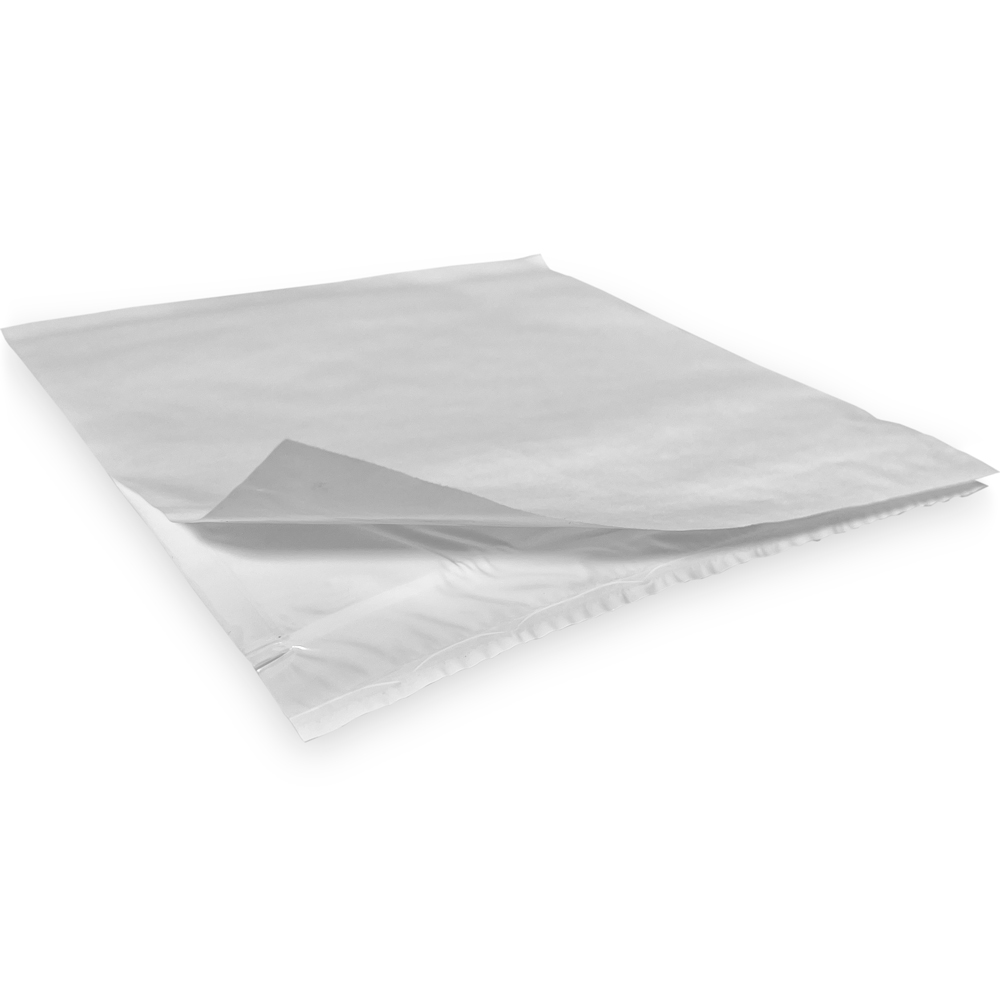 Close up of 6x6 Adhesive Backed Reclosable Zipper Locking Envelope Adhesive Back