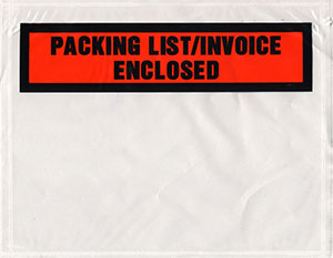 7 x 5-1/2 Panel PACKAGING LIST/INVOICE ENCLOSED Packing List Envelope