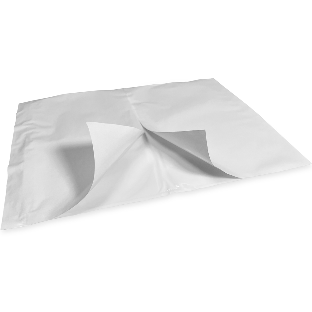 Close up of 8 x 10 Adhesive Backed Reclosable Zipper Locking Envelope Adhesive Backing