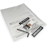 9 x 12 Adhesive Backed Reclosable Zipper Locking Envelope with Paper Partially Inside
