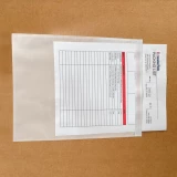 Close up of 9.5 x 12 Clear Packing List Envelope on Box
