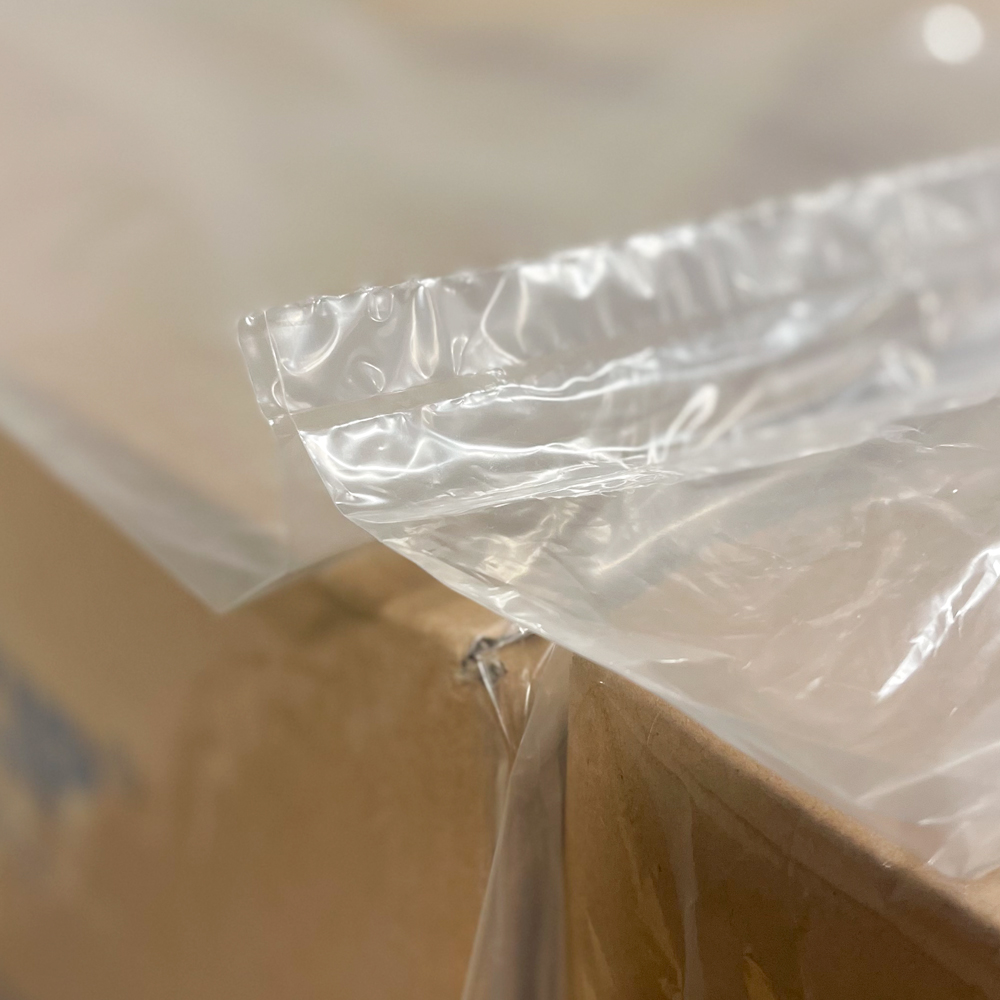 51 x 44 x 92 2 Mil Pallet Covers Close up of Strong Seal