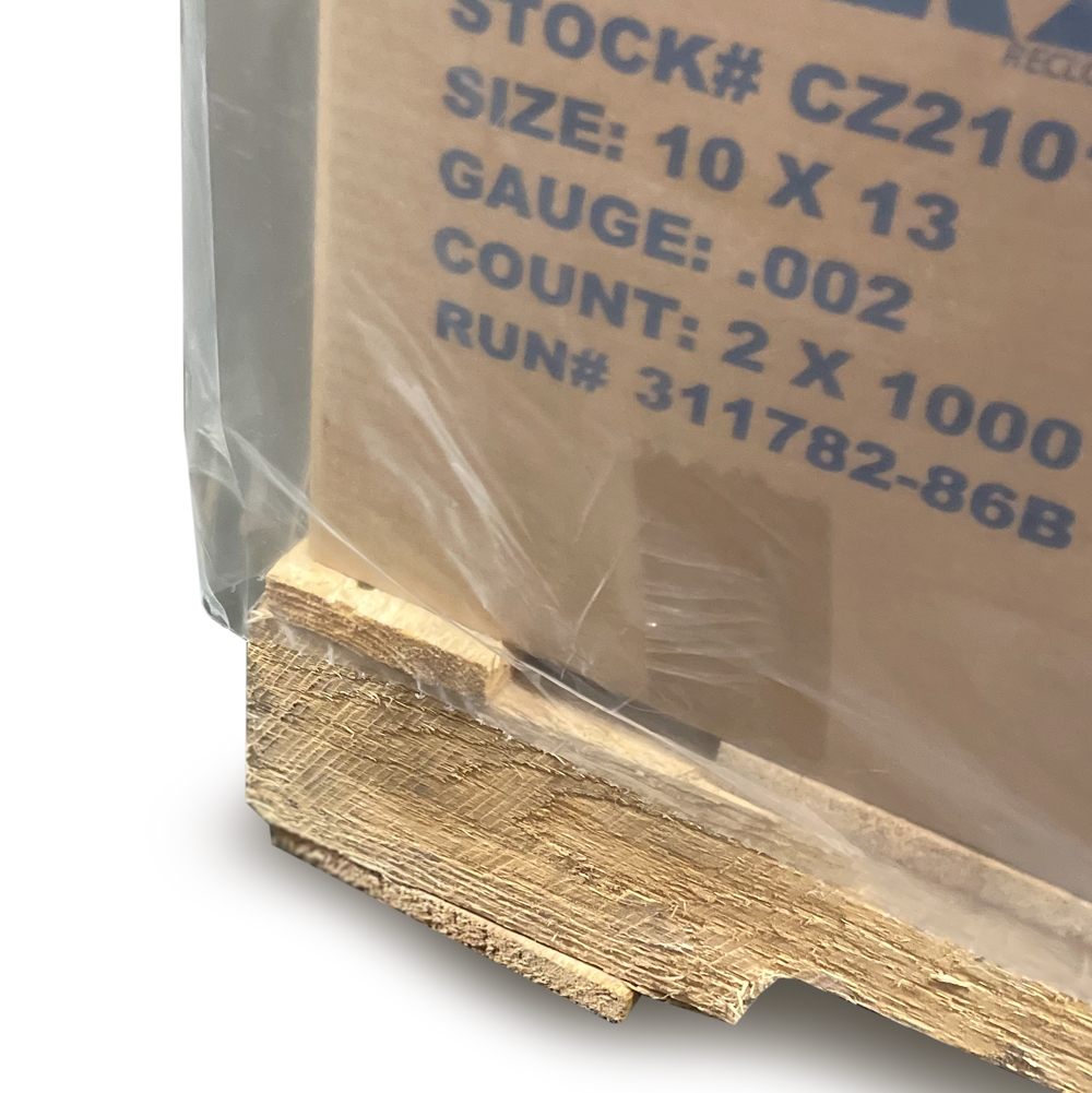 50 x 46 x 86 3 Mil Pallet Covers Possible Overhang of Pallet Cover at Bottom