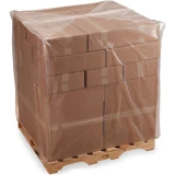 48 x 42 x 48 4 Mil Clear Pallet Covers on Pallet of Boxes