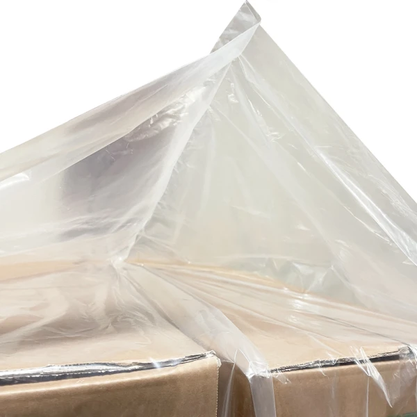 48 x 42 x 48 1 Mil Clear Pallet Cover Gusset 48 x 42 x 48 1 Mil Clear Pallet Cover View of Gusset