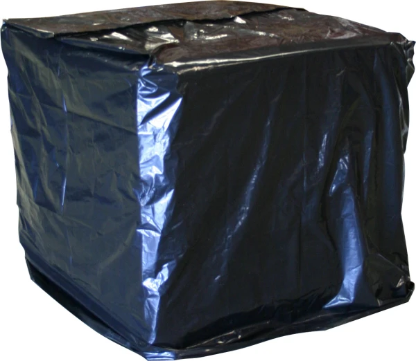51 x 49 x 73 2 Mil Gusseted UVI Black Opaque Pallet Cover on Roll