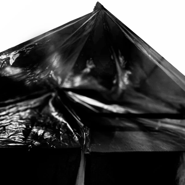 51 x 49 x 97 3 Mil Black Pallet Covers Gusset 51 x 49 x 97 3 Mil Black Pallet Covers Close Up of Gusset