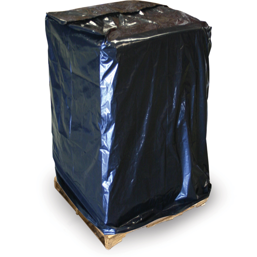 51 x 49 x 97 3Mil Gusseted UVI Black Opaque Pallet Cover on Roll