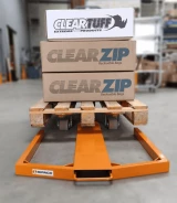 Ripack Calpack Pallet Lift with Clearzip and Cleartuff cases on pallet