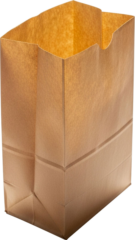 35 lb. Kraft #8 Grocery Bags 6.125x4.125 x 12.4375 #8 Kraft Paper Grocery Bags - 100% FSC Recycled Paper