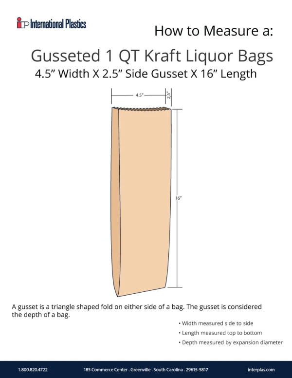 How to measure a 1 Quart gusseted paper bag How to measure a 1 Quart gusseted paper bag
