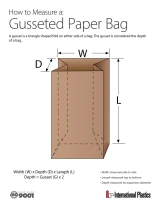 How to measure a gusseted paper bag illustration