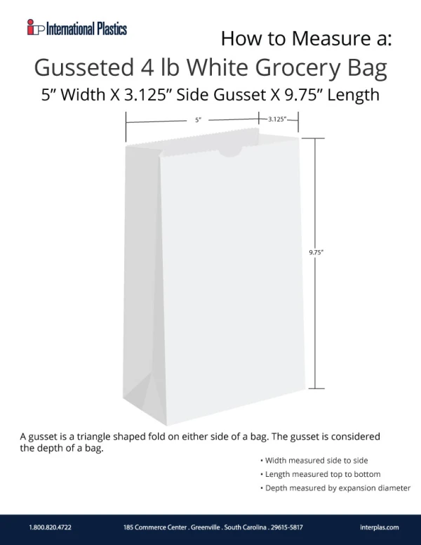 How to Measure a White 4 lbs Paper Grocery Bags
