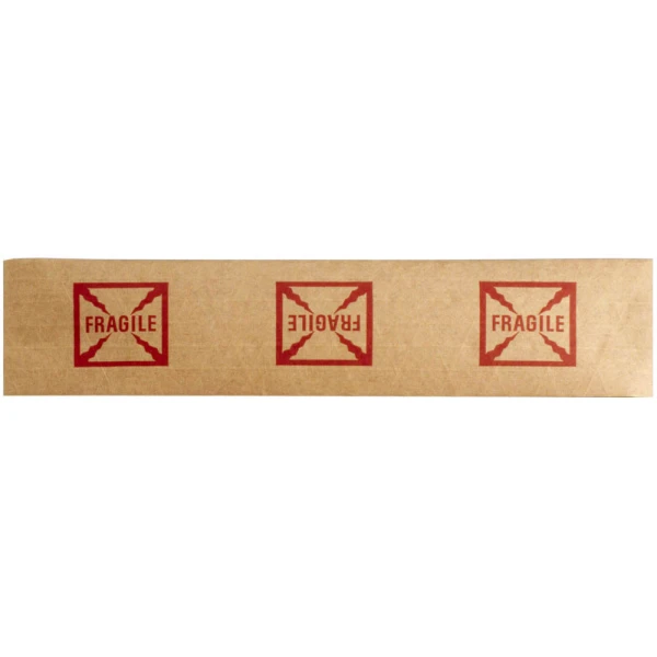 3 x 600 Printed Fragile Reinforced Gummed Kraft Paper Tape Water-Activated Paper Packaging Tape