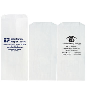Plain white paper prescription bags