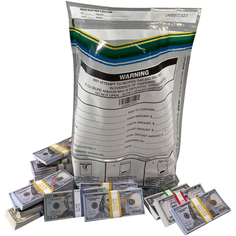 15 x 20 Federal Reserve Approved Clear Plastic Bank Currency Bags Qty 100 