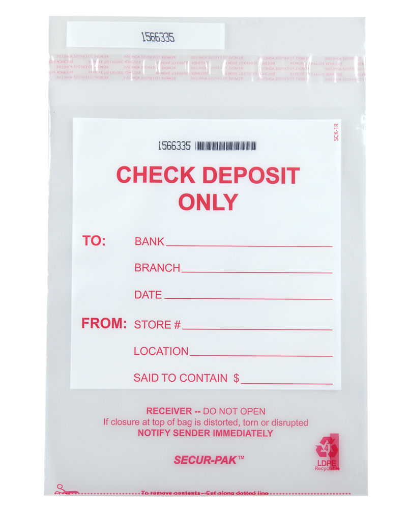 9" x 12" Check Deposit Bag