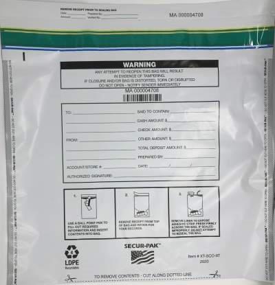 Plastic Deposit Bags 19 x 19 Secur-Pak