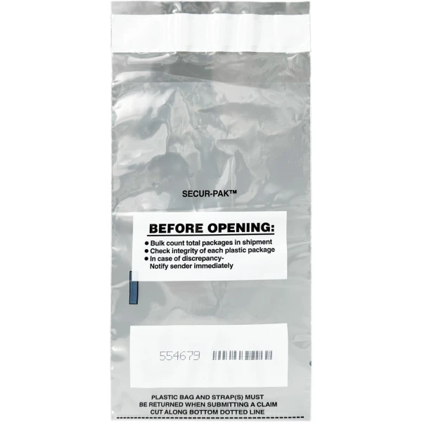 Front of 4.5 x 7.5 2 Mil Strap Bags