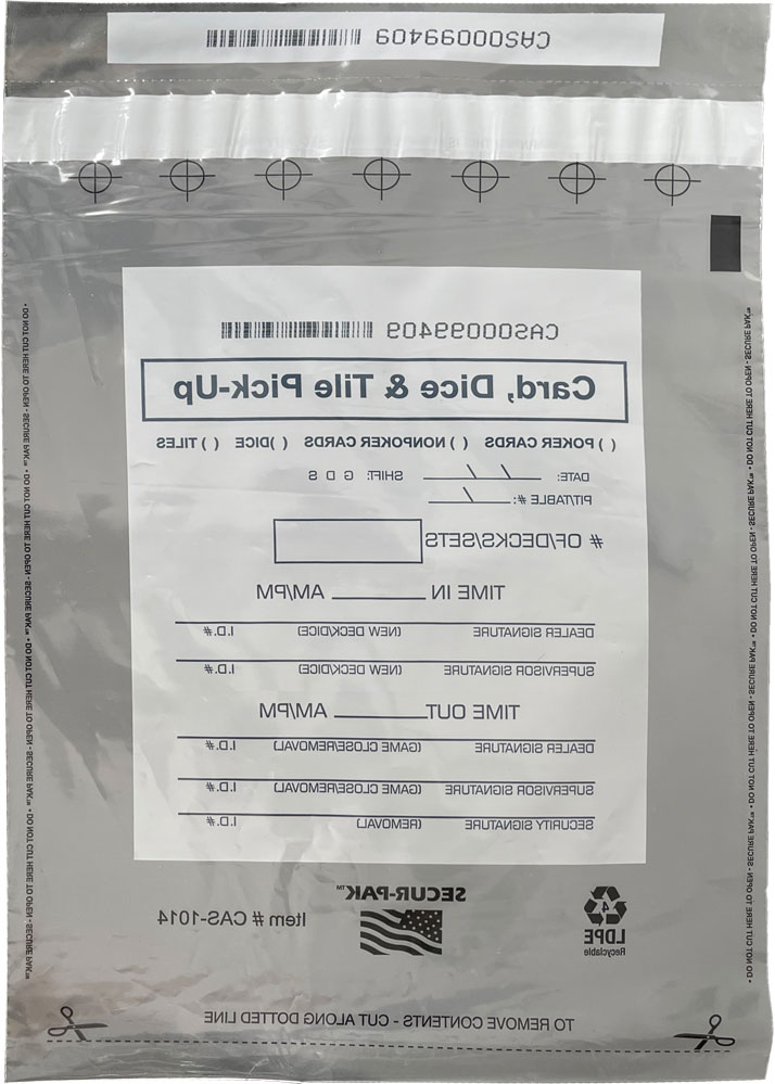 Plastic Card and Dice Pick Up Bags 10x14 Back