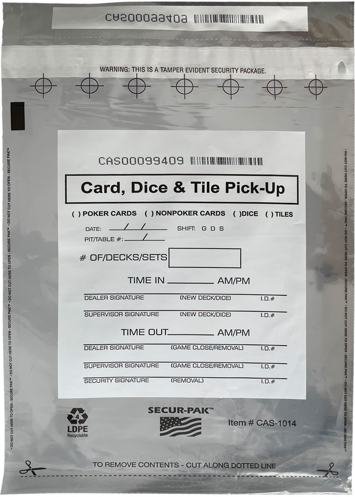 Plastic Card and Dice Pick Up Bags 10x14 Front