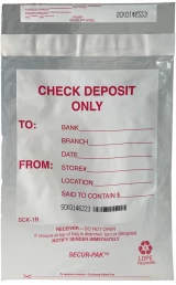 Plastic Check Deposit Bags 9 x 12 Secur-Pak Front