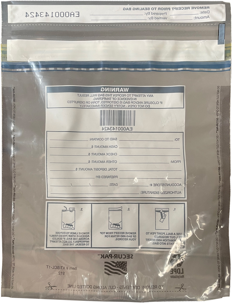 Plastic Clear Deposit Bags 9x12 Secur Pak Back